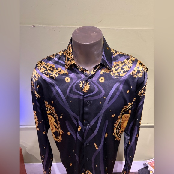 Barabas shirt button front black satan classic fit - Picture 5 of 7